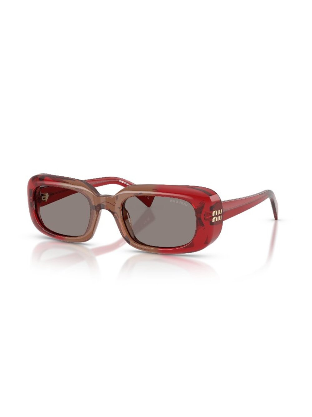 New Miu Miu Women's Sunglasses Red Grey Lens Acetate Frame MU B13S 23M80Q 52